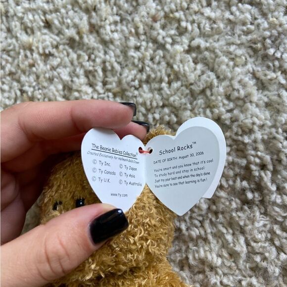 NWT Vtg Boundle Of 2 TY Beanie Babies 6" School Rocks Bears Stuffed Animal - Picture 5 of 13